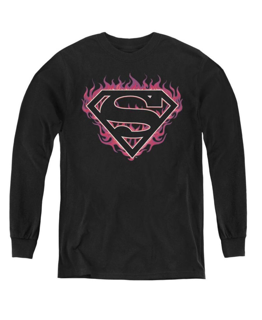 

Детская толстовка с длинными рукавами "Фуксия Фламандские языки пламени" для мальчиков Superman, Black