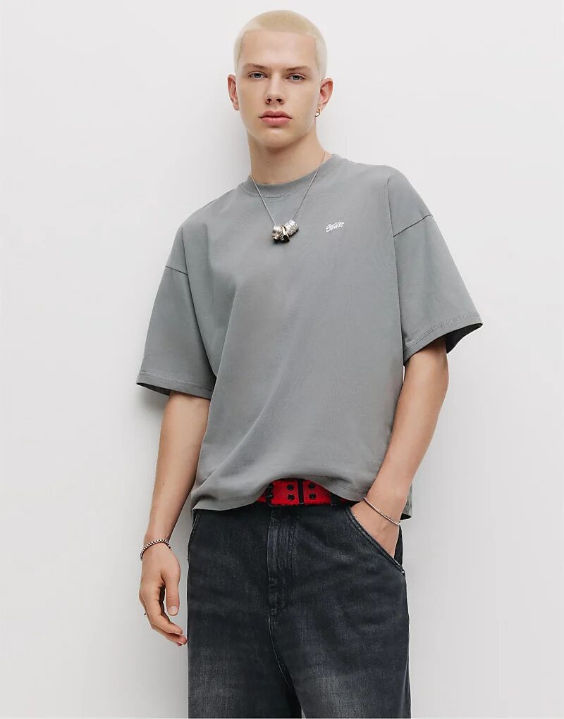 

Футболка свободного кроя Pull&Bear Stwd синего цвета