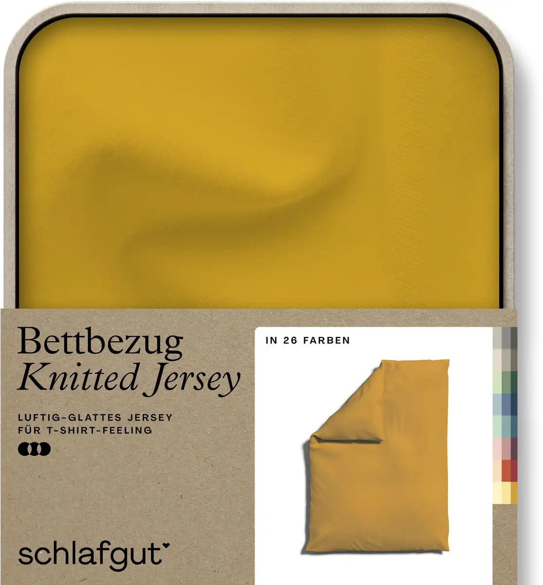 

Пододеяльник Schlafgut Mix & Match трикотажный 200х200 см, цвет Yellow Deep