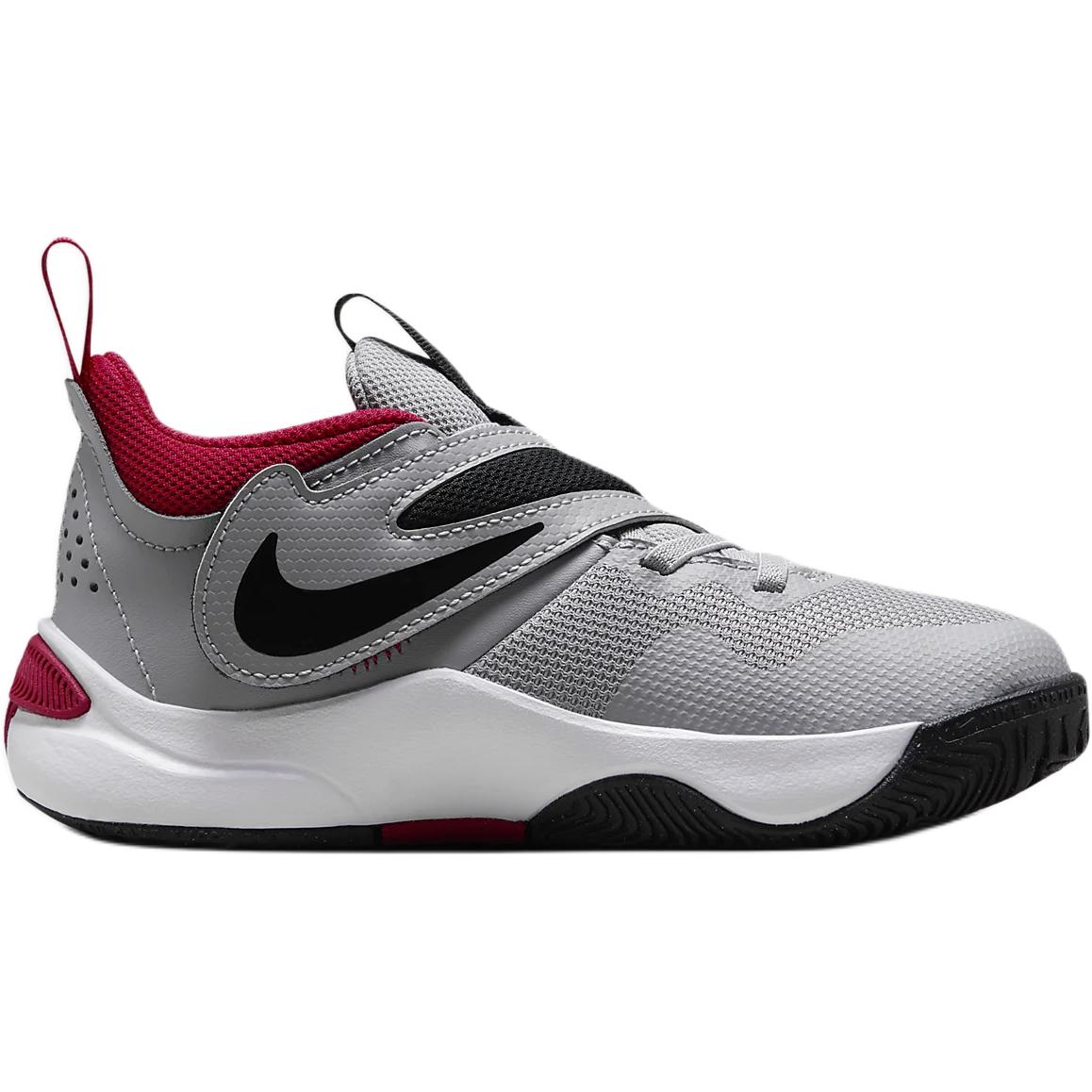 Командные баскетбольные кроссовки для дошкольников Team Hustle D 11 Nike, серый/красный/белый — фото 3