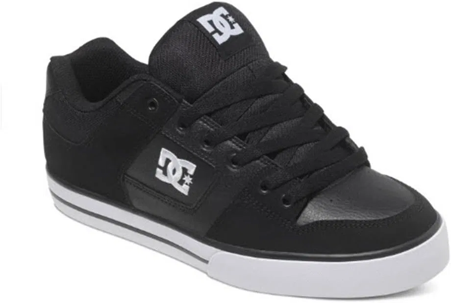 Мужские низкие кроссовки DC Pure Casual на шнуровке для скейтбординга, Black / White / Black — фото 2