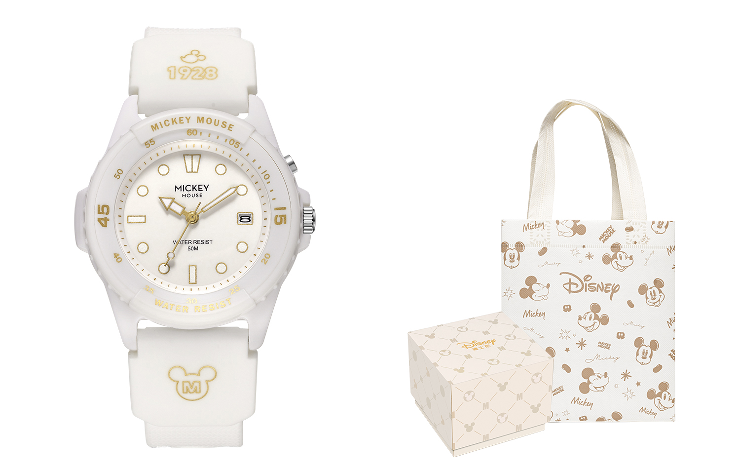 

Disney Часы Quartz Movement Silicone Strap Watch Women's Watch White Dial