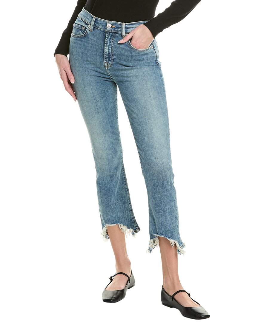 

7 For All Mankind Джинсы с высокой талией и облегающими штанинами, синий