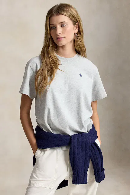 Футболка с коротким рукавом меланжевая Polo Ralph Lauren, серый