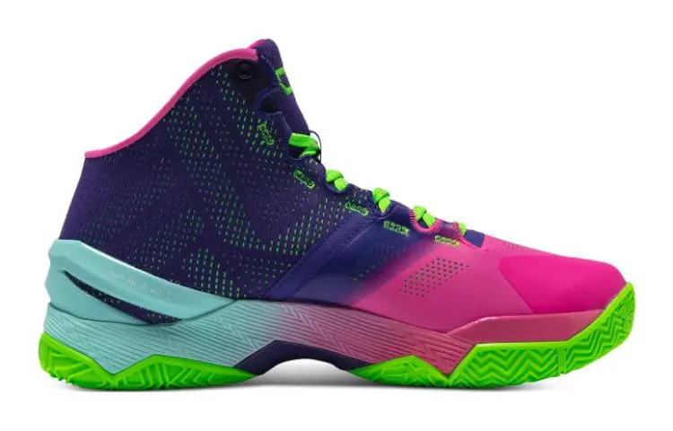 Баскетбольные кроссовки Curry 2 Kids GS Mid-top Pink Purple Blue Under Armour — фото 2