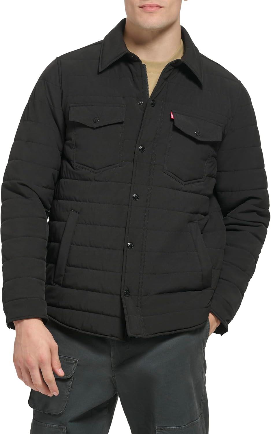 Мужская стеганая куртка-бомбер Levi's Stretch, Black