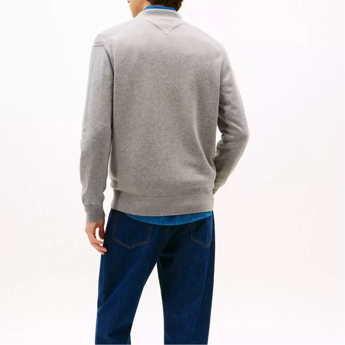 Кардиган мужской вязаный с воротником-стойкой, light gray Tommy Hilfiger — фото 4