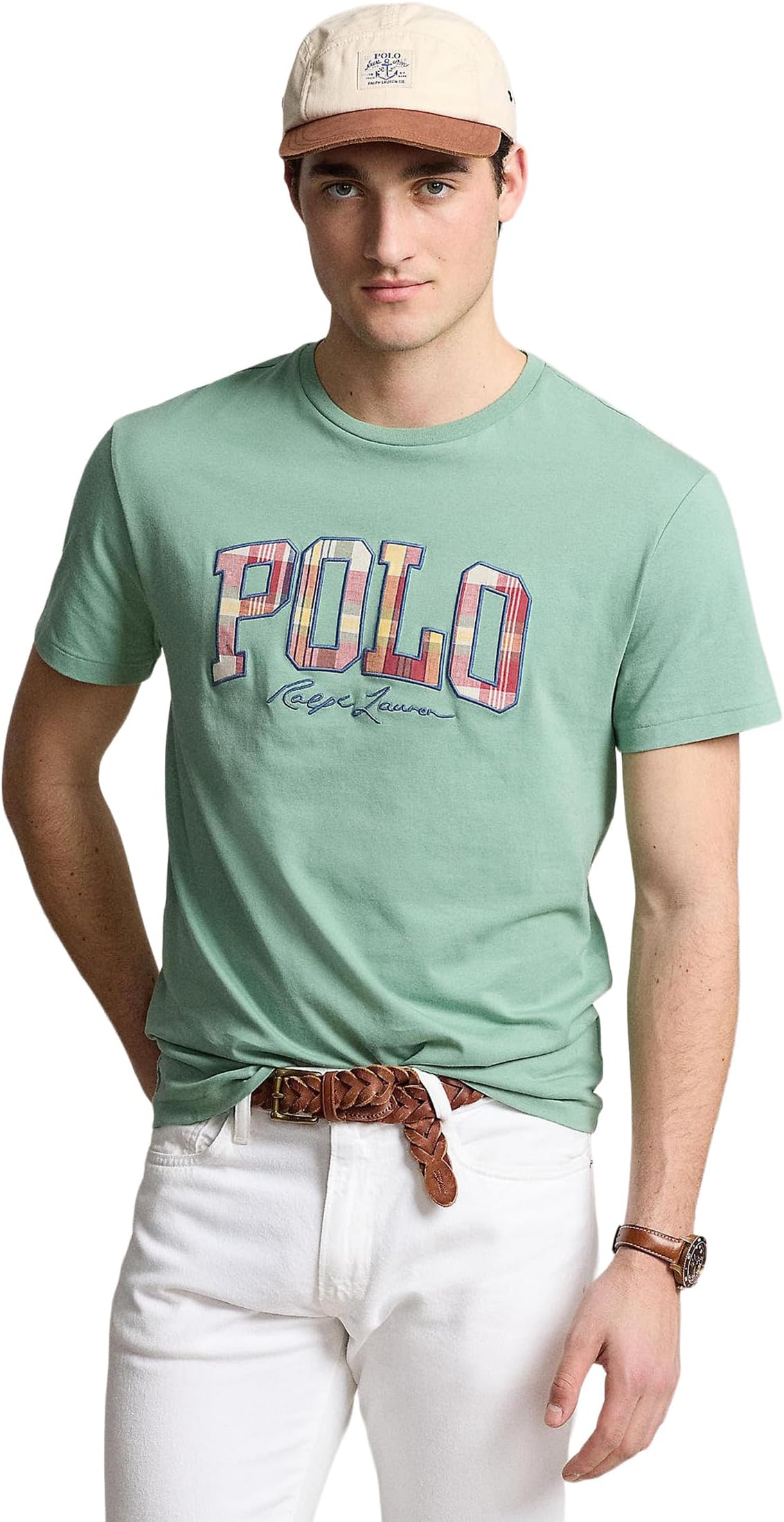 

Футболка Polo Ralph Lauren Classic Fit Plaid-Logo Jersey T-Shirt, цвет Faded Mint
