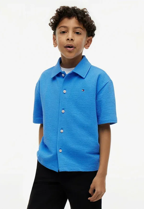 Рубашка Tommy Hilfiger Essential relaxed fit seersucker short sleeve shirt, копенгагенский синий — фото 2