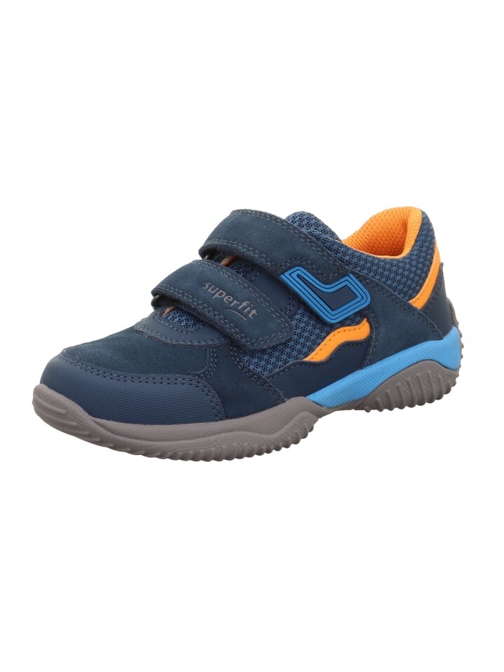 

Кроссовки на шнуровке superfit, цвет blau/orange