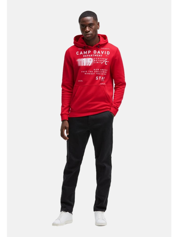 

CAMP DAVID Худи с надписью «Kep Focused» красного цвета