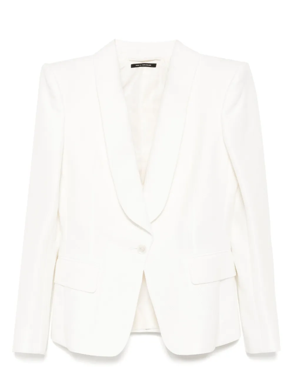 

Однобортный пиджак с лацканами-шалькой TOM FORD, белый