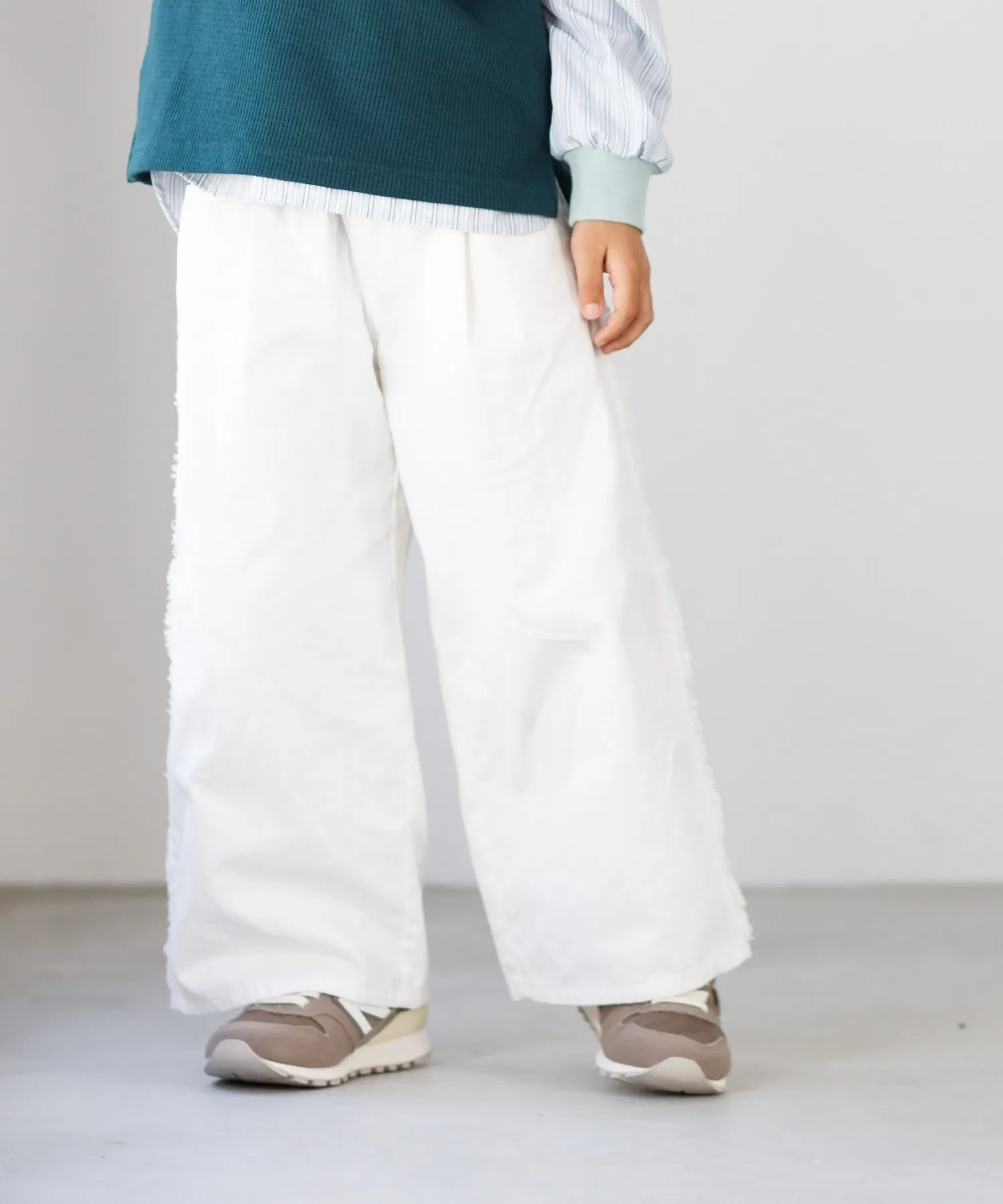 Детские широкие брюки с бахромой MAKE YOUR DAY белые