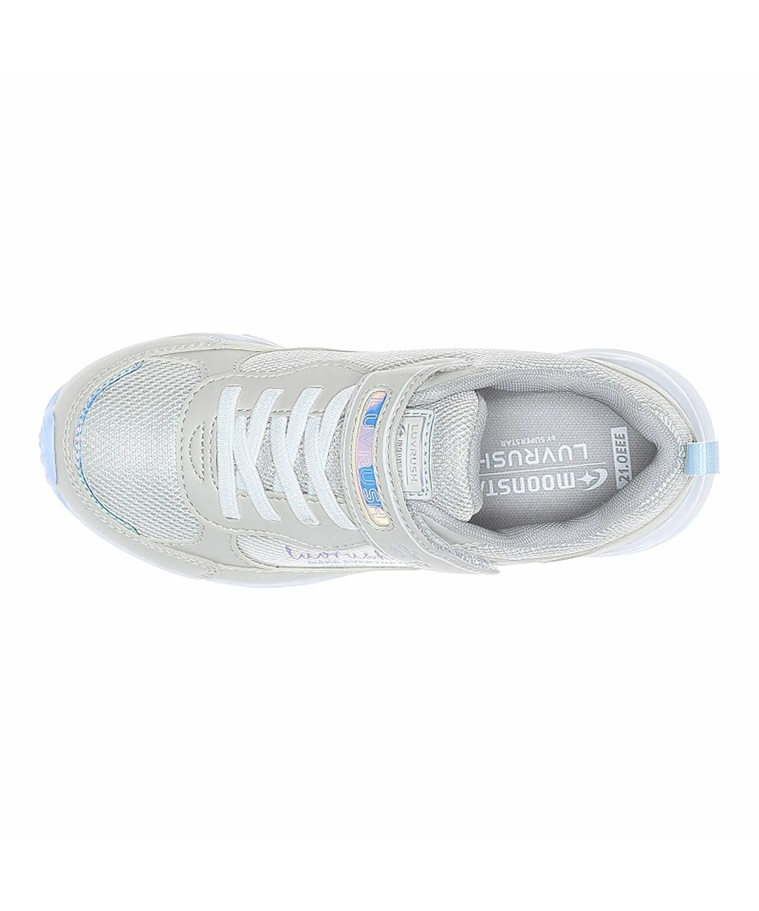 Детские кроссовки MoonStar LV 1260 бежевого цвета для девочек Superstar, beige — фото 4