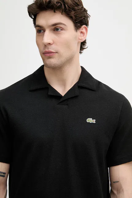 Поло из смесовой ткани Lacoste, черный — фото 4