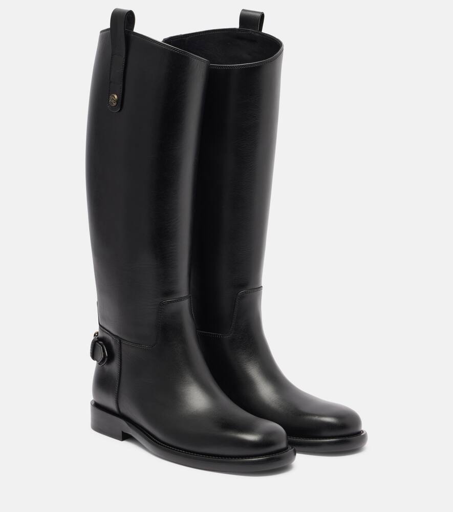 Кожаные высокие сапоги cavalier Burberry, Black