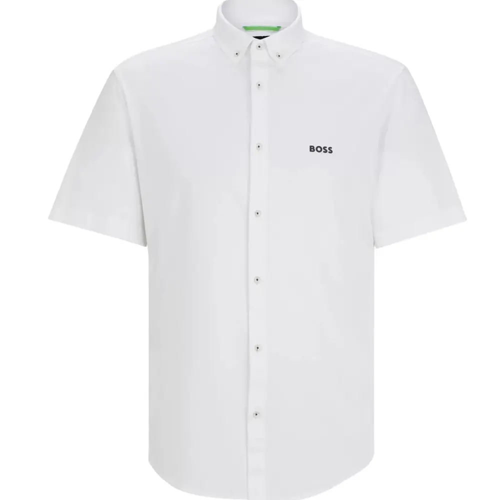 

Футболка Regular Fit из хлопкового пике белого цвета HUGO BOSS