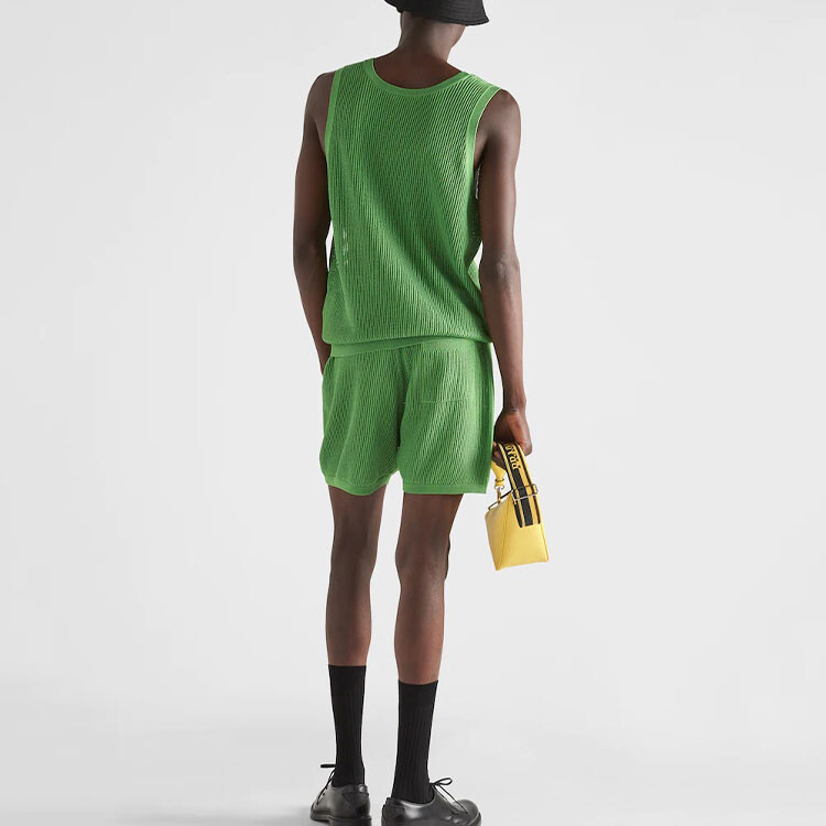 Повседневные шорты мужские зеленые Prada, зеленый — фото 3
