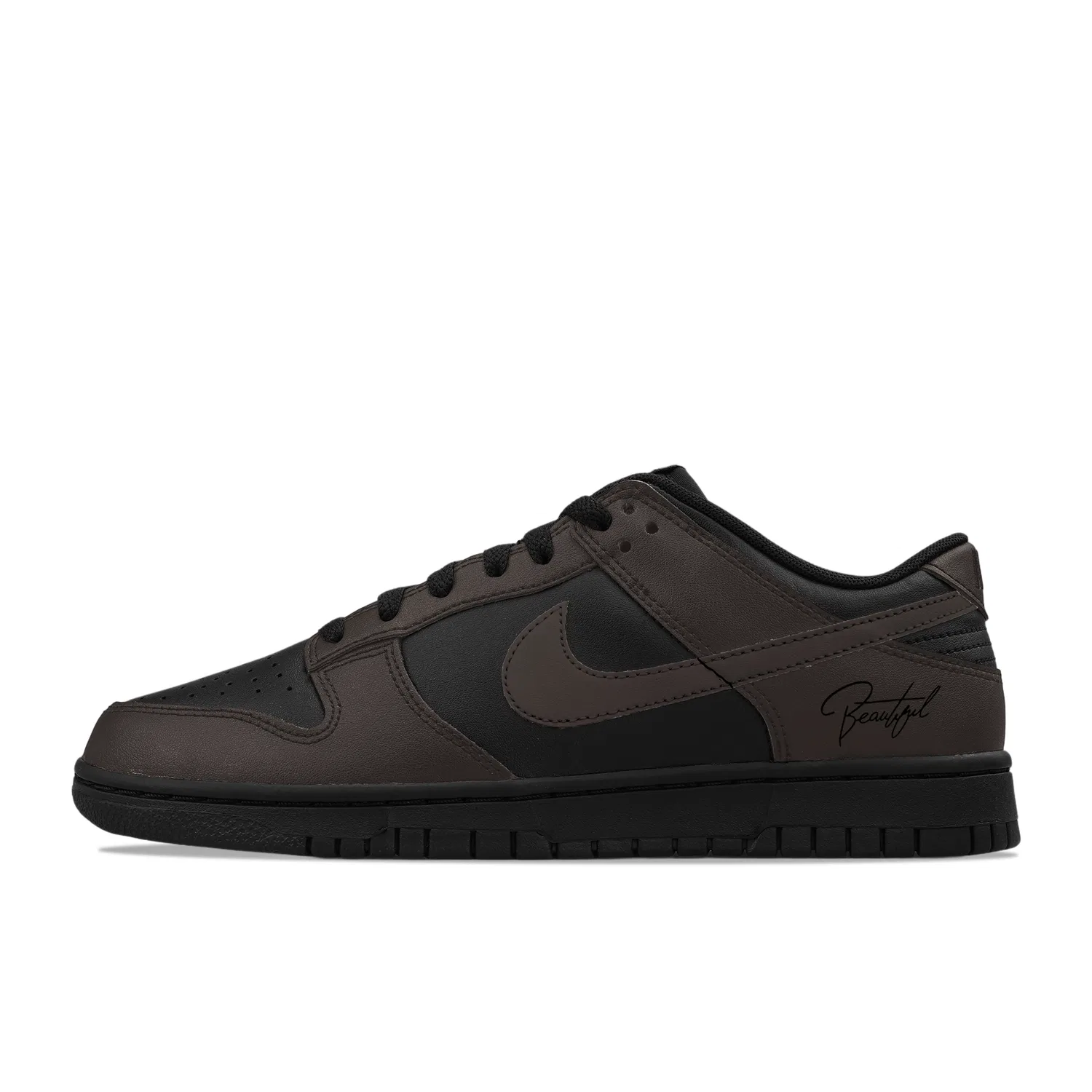Кроссовки кожаные Nike Dunk Low Black Brown — фото 3