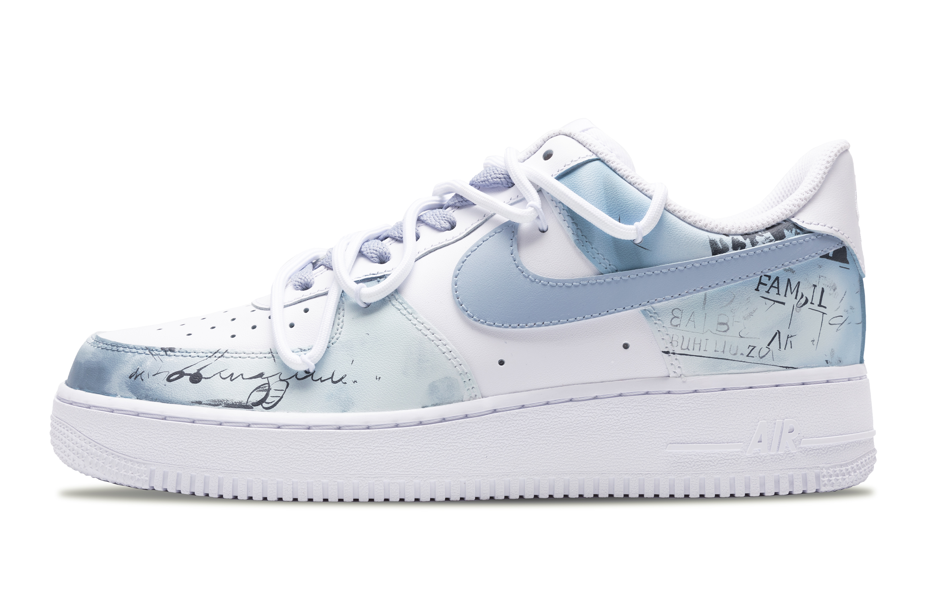 

Кроссовки Nike Air Force 1 Skateboarding Shoes Women's Low-top White, голубой, Синий, Кроссовки Nike Air Force 1 Skateboarding Shoes Women's Low-top White, голубой