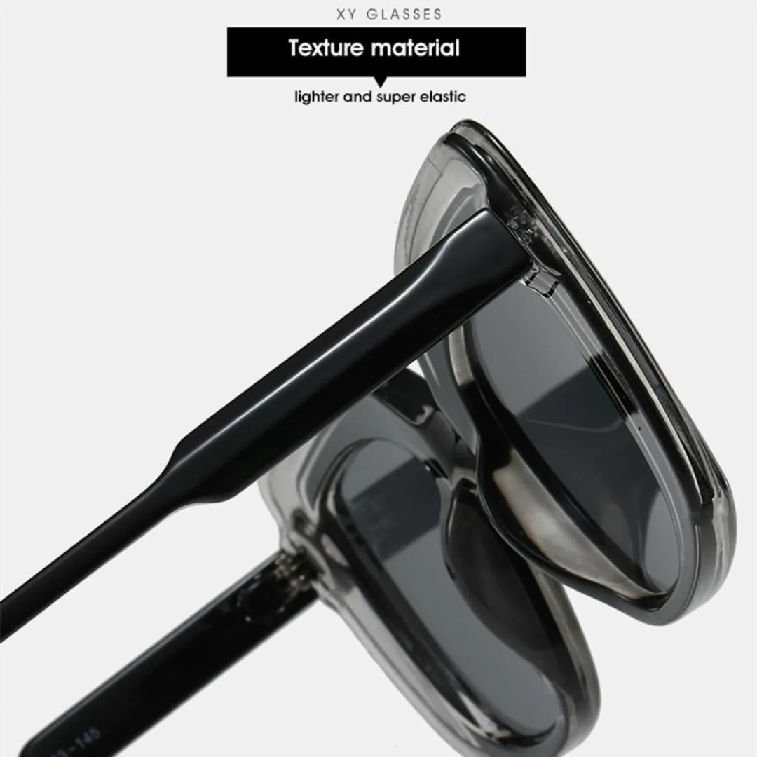 

Модные солнцезащитные очки класса люкс большого размера для женщин и мужчин, в стиле ретро, ​​с защитой от УФ-излучения UV400 TOIPASTN, Pink Leopard Clear