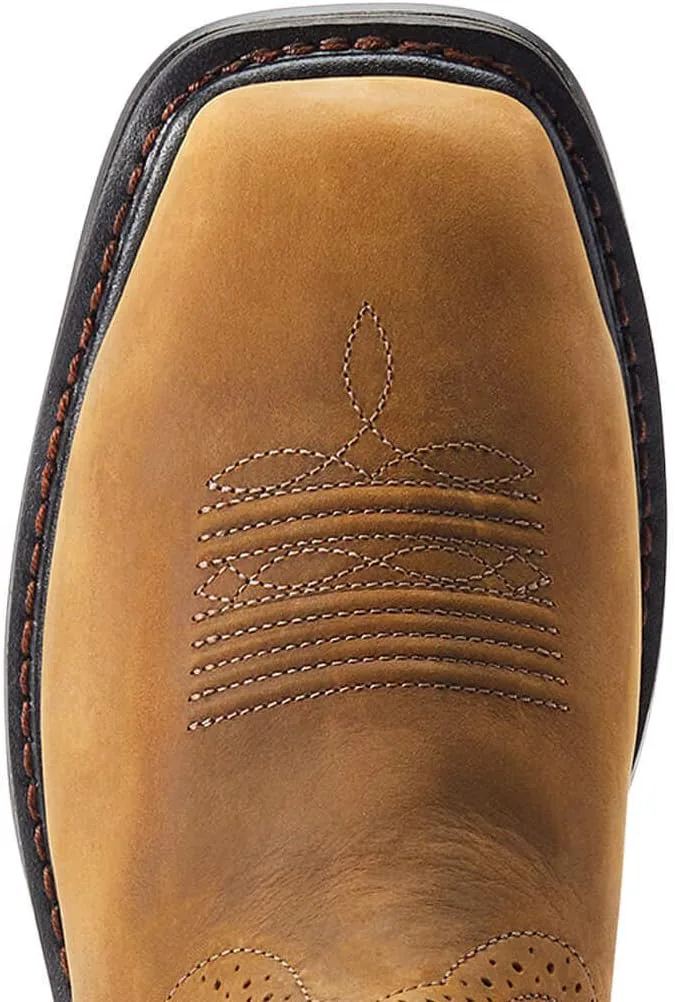 Мужские рабочие сапоги ARIAT Sierra Shock Shield с водонепроницаемым стальным носком, вестерн-сапоги, коричневый — фото 3