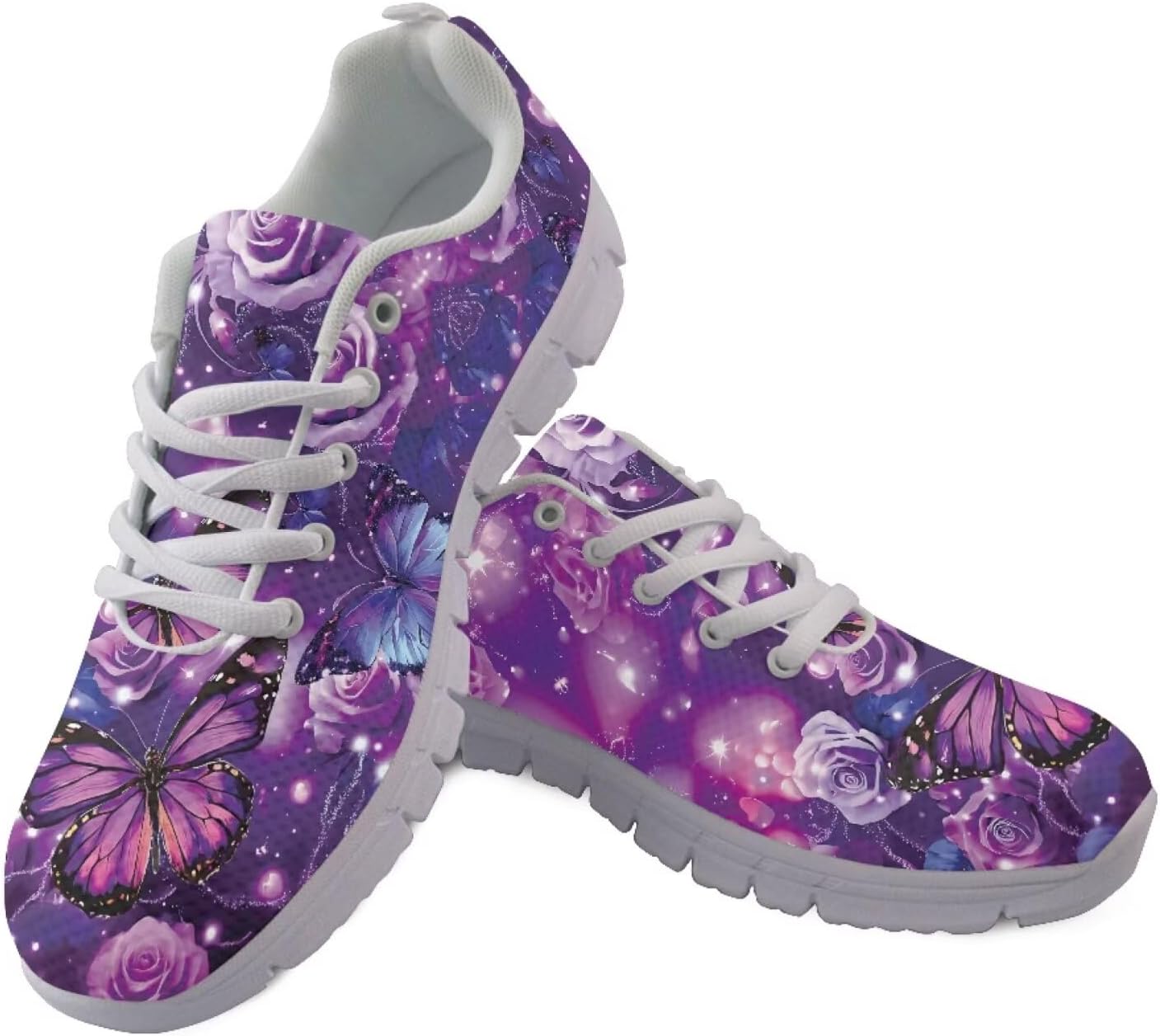 

Кроссовки Jeiento для бега, модные и дышащие, для женщин и мужчин, с мягкой амортизацией, спортивные кроссовки для ходьбы и тренировок в спортзале, Galaxy Flower Butterfly