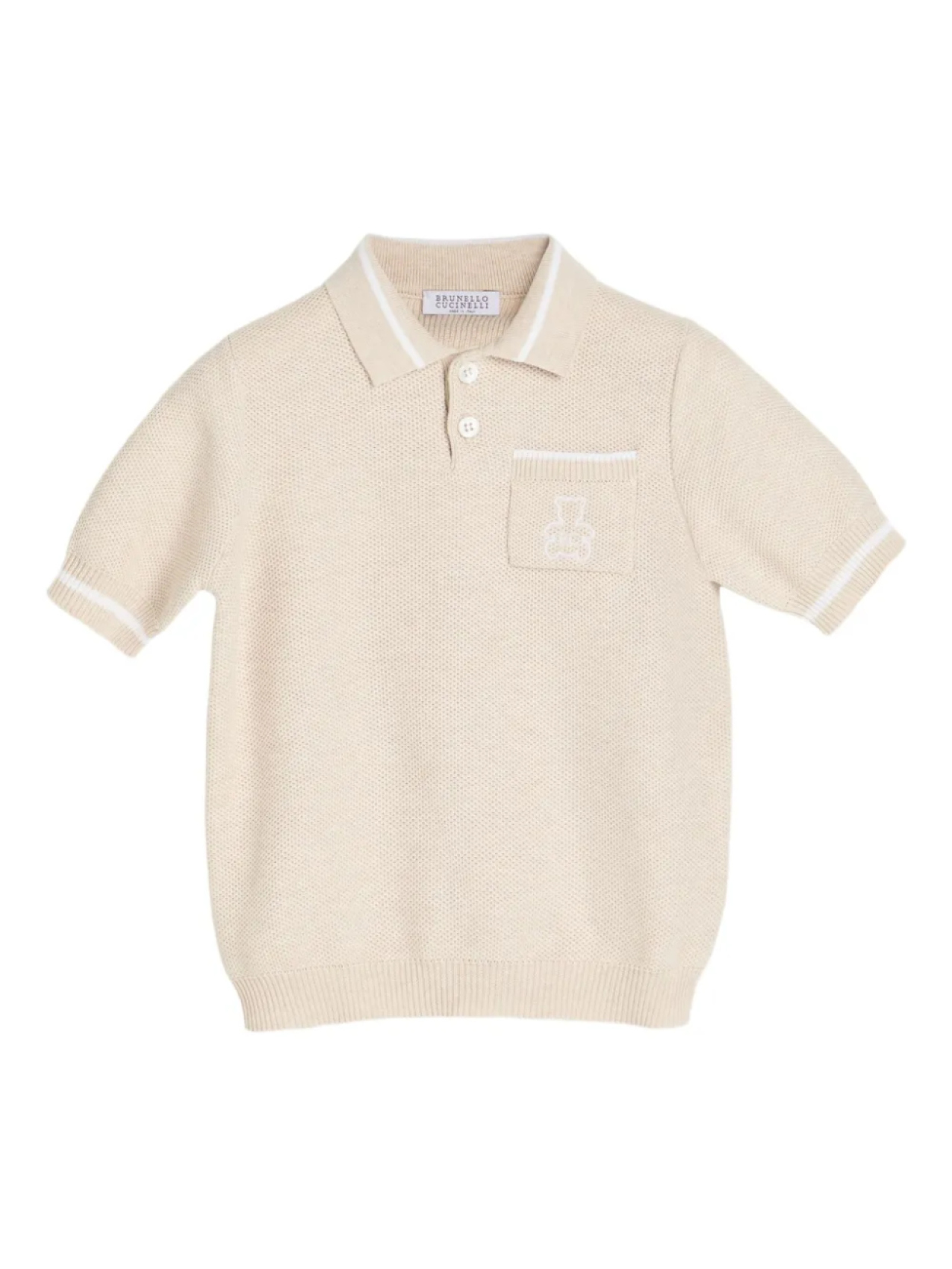 

Brunello Cucinelli Kids Трикотажная рубашка-поло Bernie, нейтральный