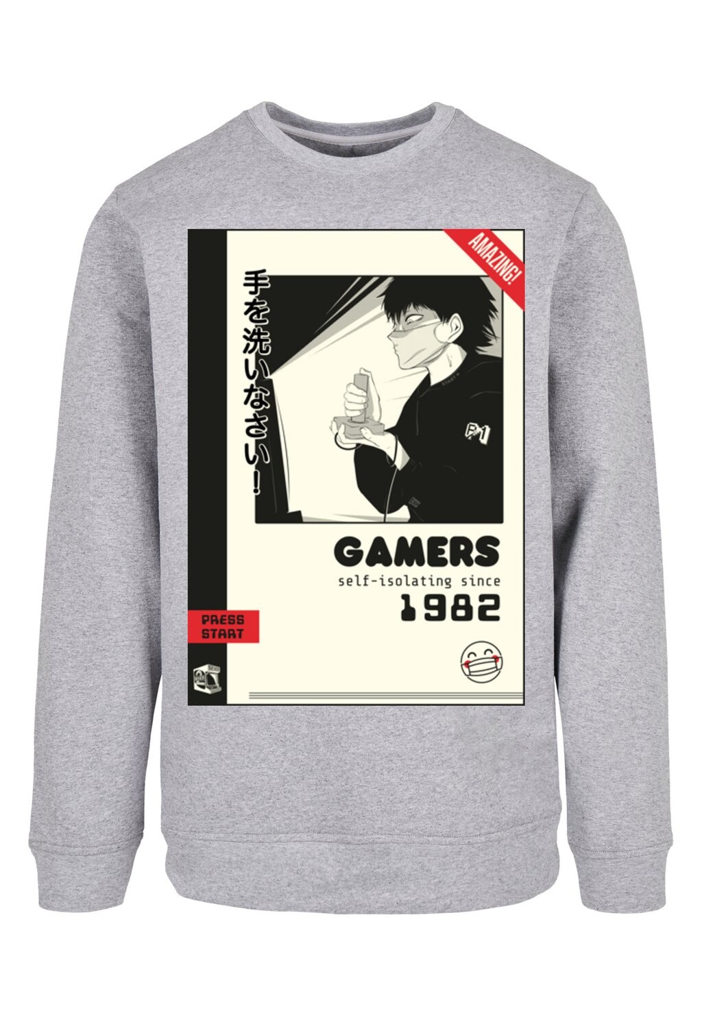 

Толстовка RETRO GAMING SELF-ISOLATING SINCE 1982 F4NT4STIC, серый