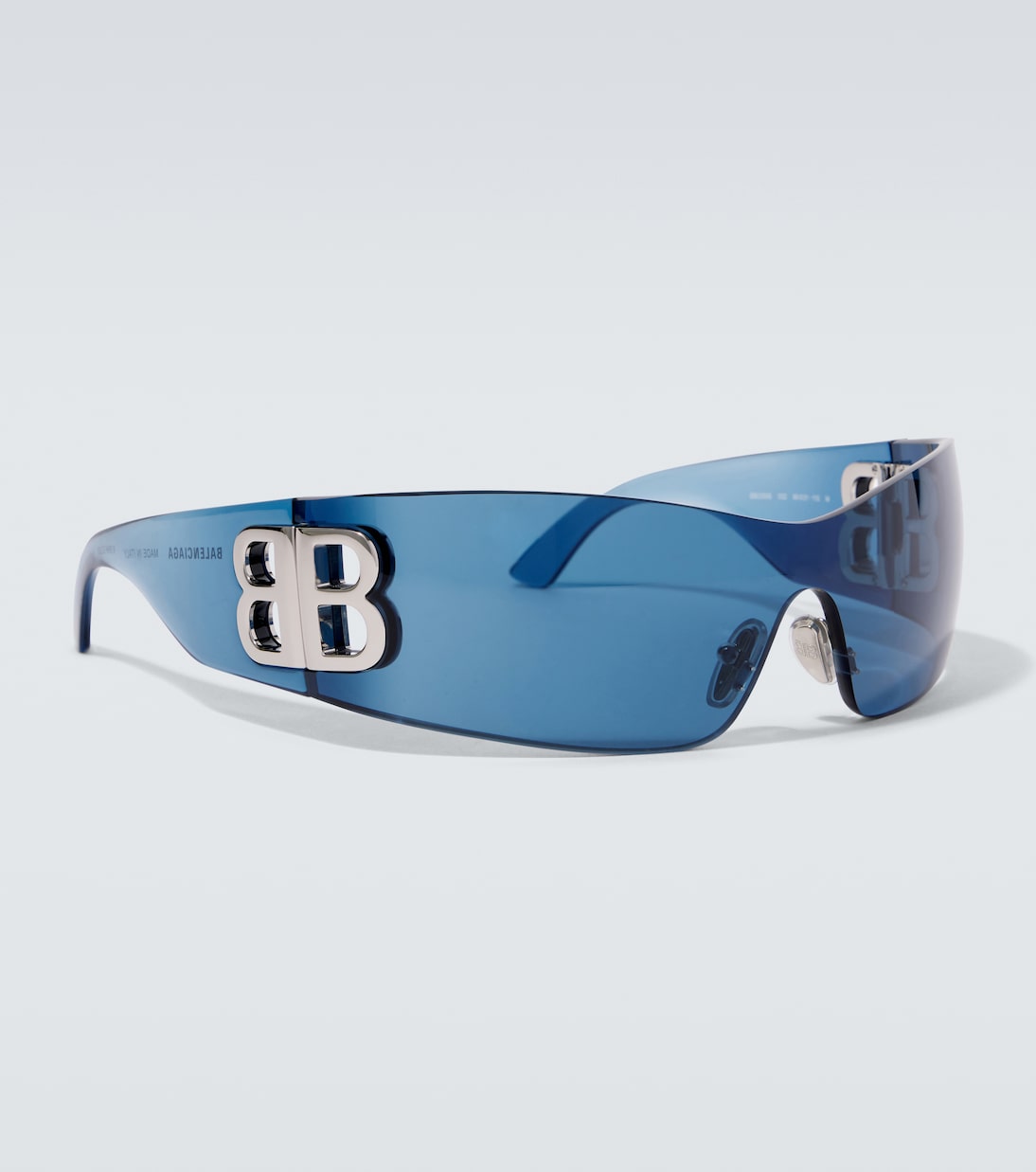 Солнцезащитные очки Bossy Shield Balenciaga, Blue-Blue-Blue — фото 4