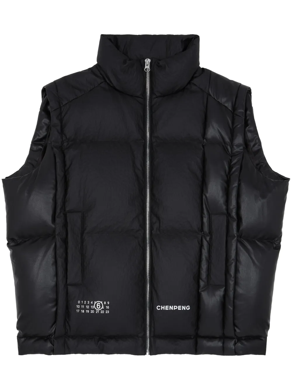 

Дутый жилет с логотипом из коллаборации с Chen Peng MM6 Maison Margiela, черный