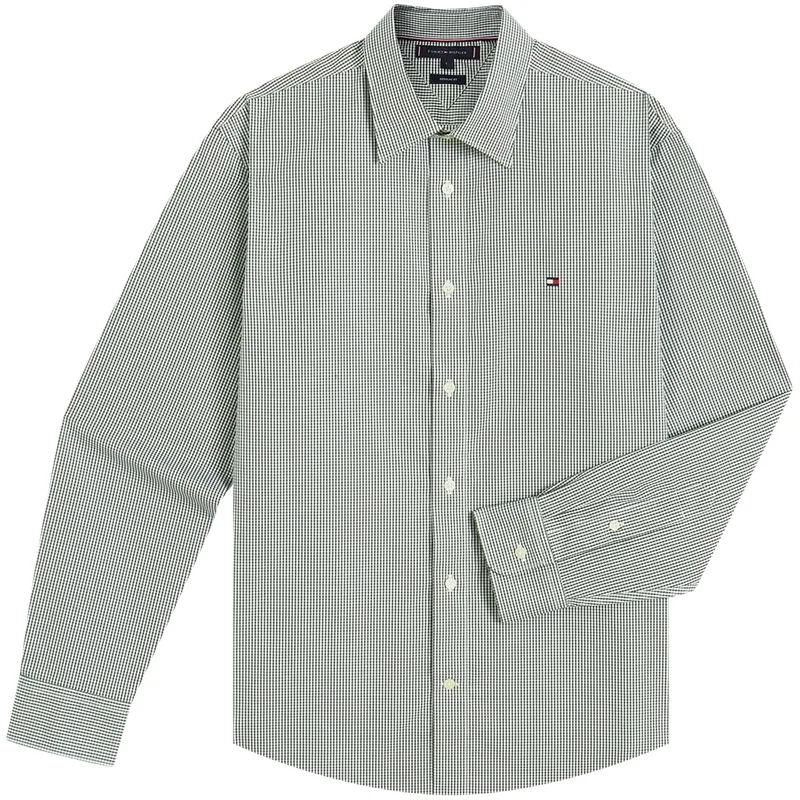 Рубашка мужская с лацканом Tommy Hilfiger, Black White Plaid 0MS — фото 4