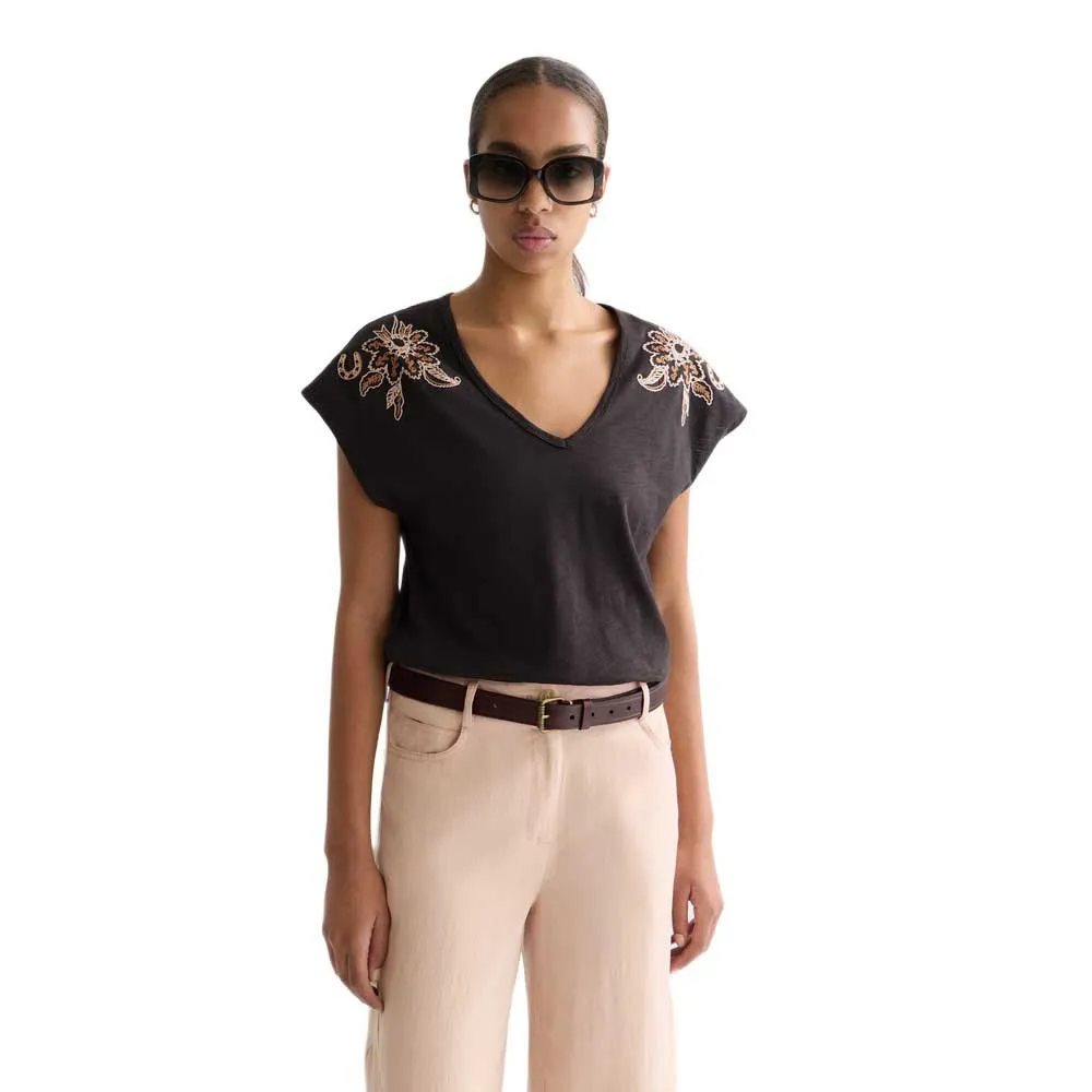 

Футболка с коротким рукавом и V-образным вырезом Scotch & Soda U9A01297T, черный