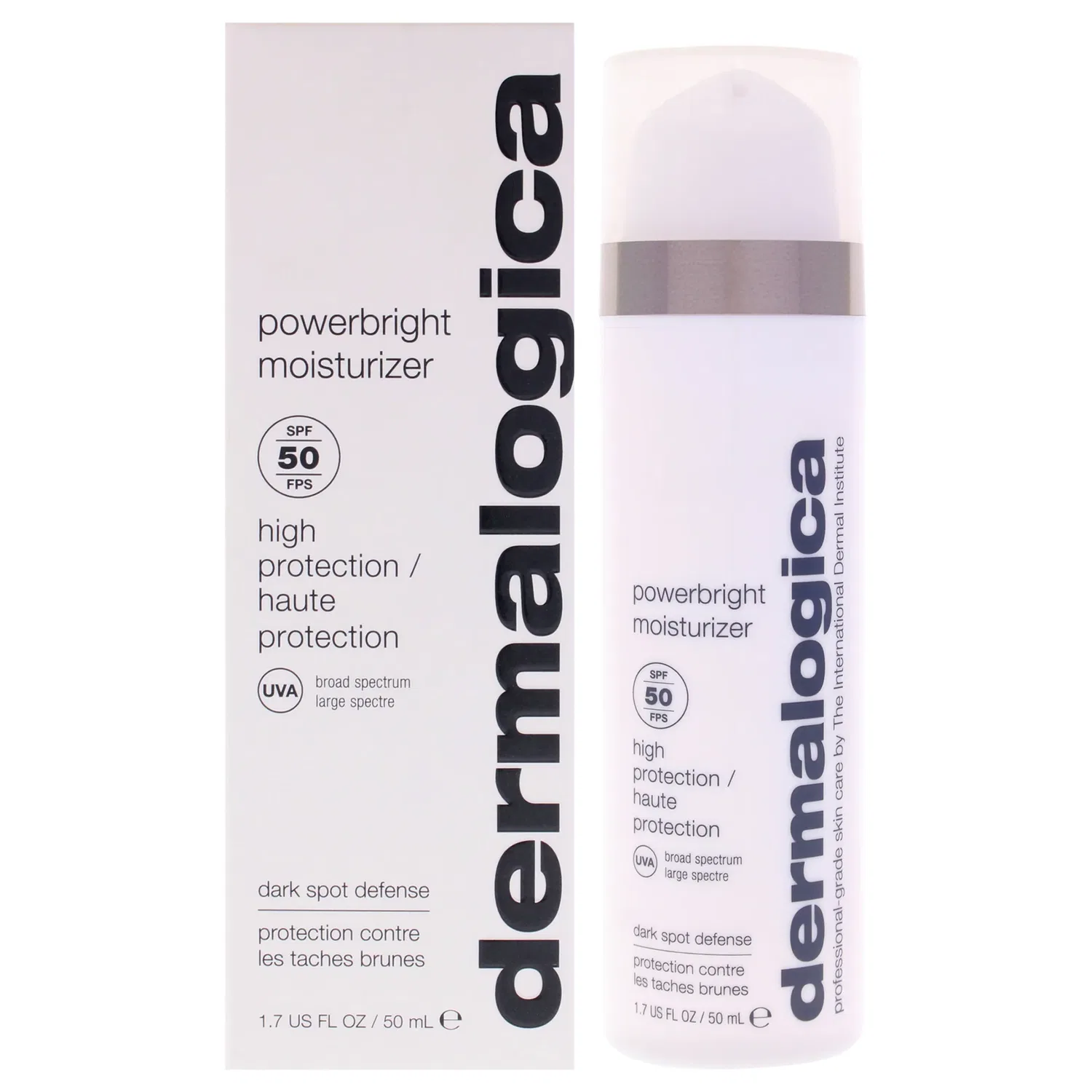 Увлажняющий крем Powerbright SPF 50 от Dermalogica для мужчин и женщин - 1,7 унции (48 г), белый