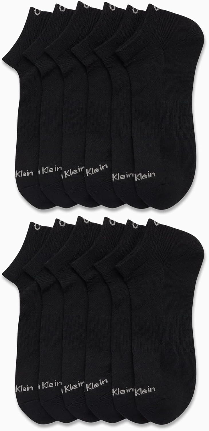 Мужские носки Calvin Klein No Show - 12 пар легких, мягких, хлопковых, с мягкой подкладкой, спортивных, с низким вырезом, для мужчин, Classic Black — фото 2