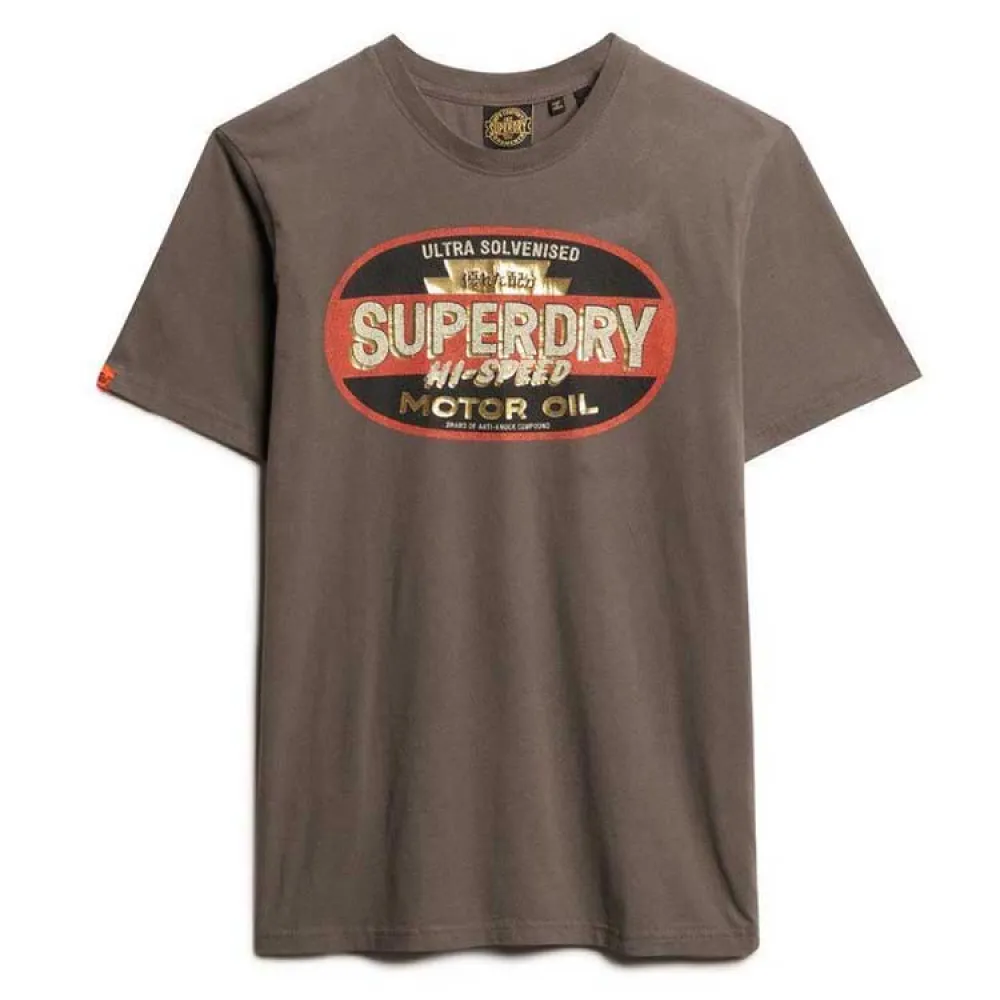 

Футболка с коротким рукавом Superdry Gasoline Graphic Relaxed, коричневый