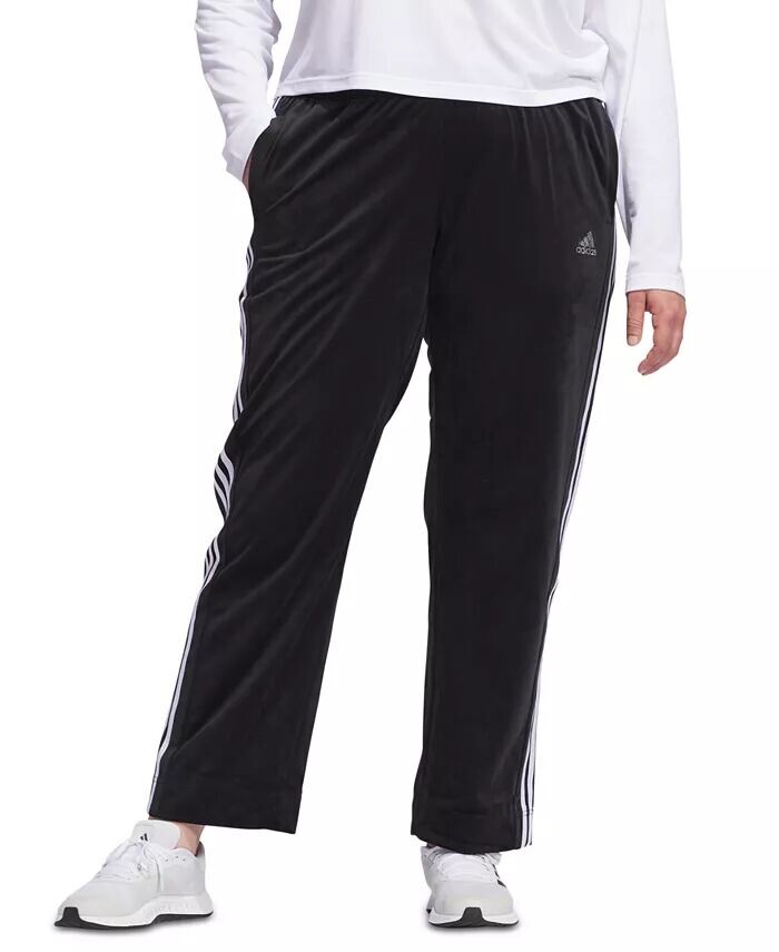 

Широкие спортивные брюки Y2K Glam Velour Plus Size adidas, черный
