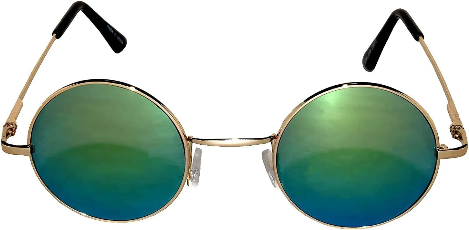 

Солнцезащитные очки OWL в стиле ретро-винтаж, круглые, с цветной металлической оправой, маленькие размеры: 43 мм и 55 мм, 43 Mm Yellow Mirror Lens Lens / Gold