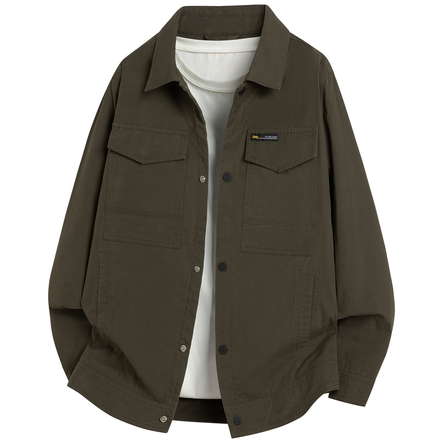 

Рубашка Unisex Lapel Moderate Workwear Jeep, coffee