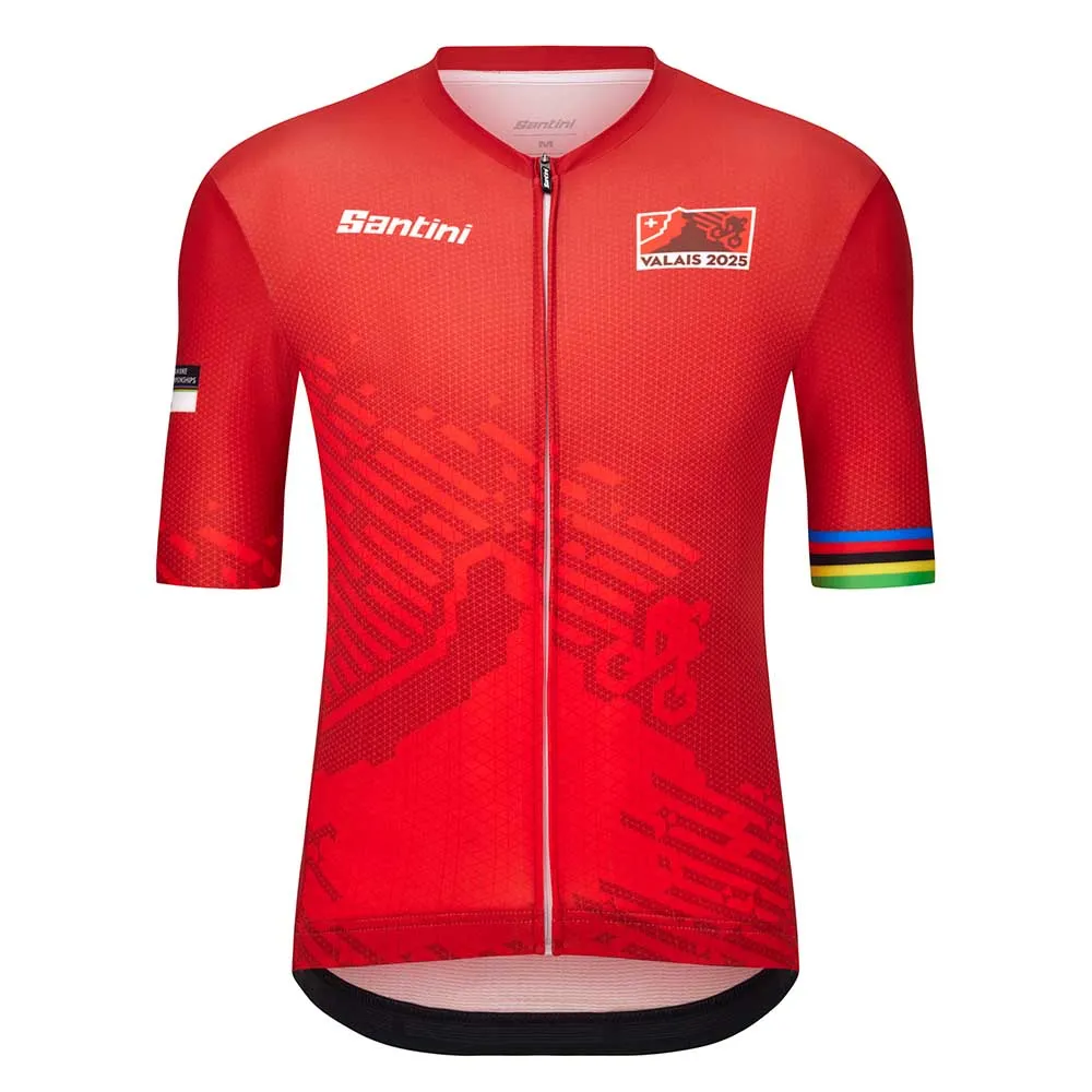 

Джерси Santini UCI MTB World Championships 2025 short sleeve, красный