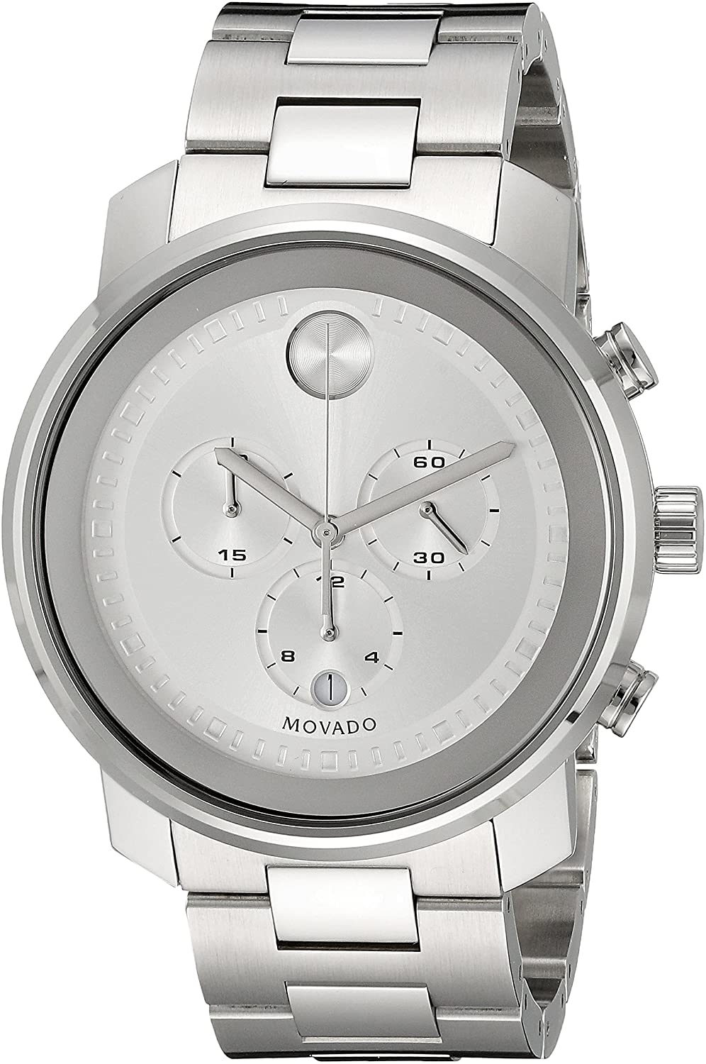 

Мужские кварцевые часы Movado Bold 44 мм, серебряный