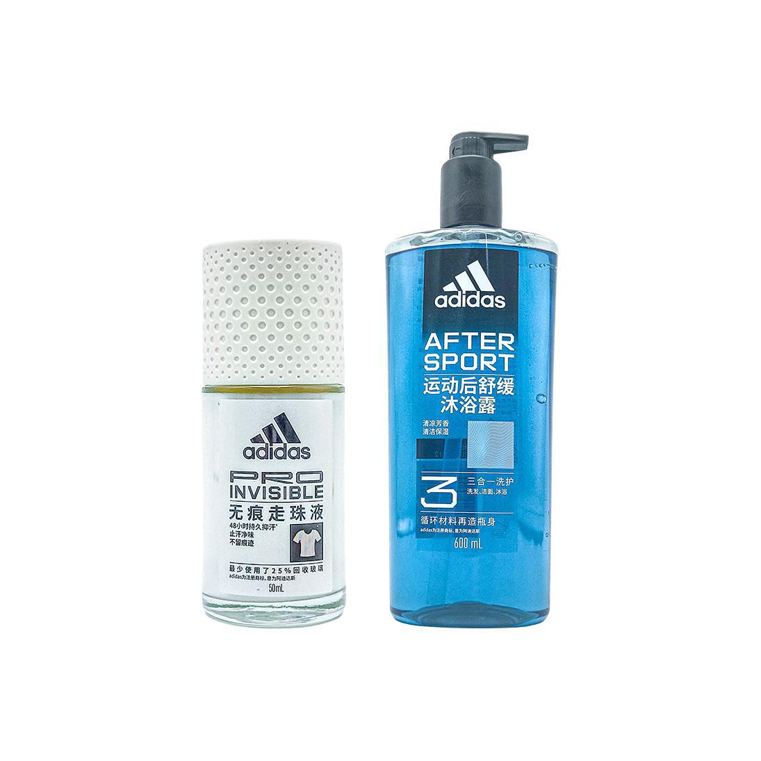 

Классический мужской набор ухода 3 в 1 бесшовный ароматизированный успокаивающий кожу антиперспирант 50 мл + гель для душа 250 мл/600 мл Adidas