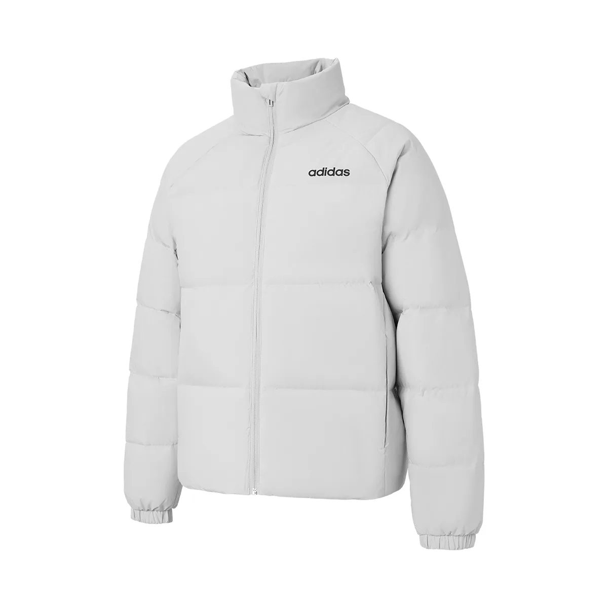 Adidas Пуховик унисекс однотонный светло-серый