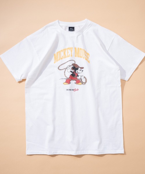 

Футболка с коротким рукавом, принт ковбои Микки и Гуфи Disney, белый