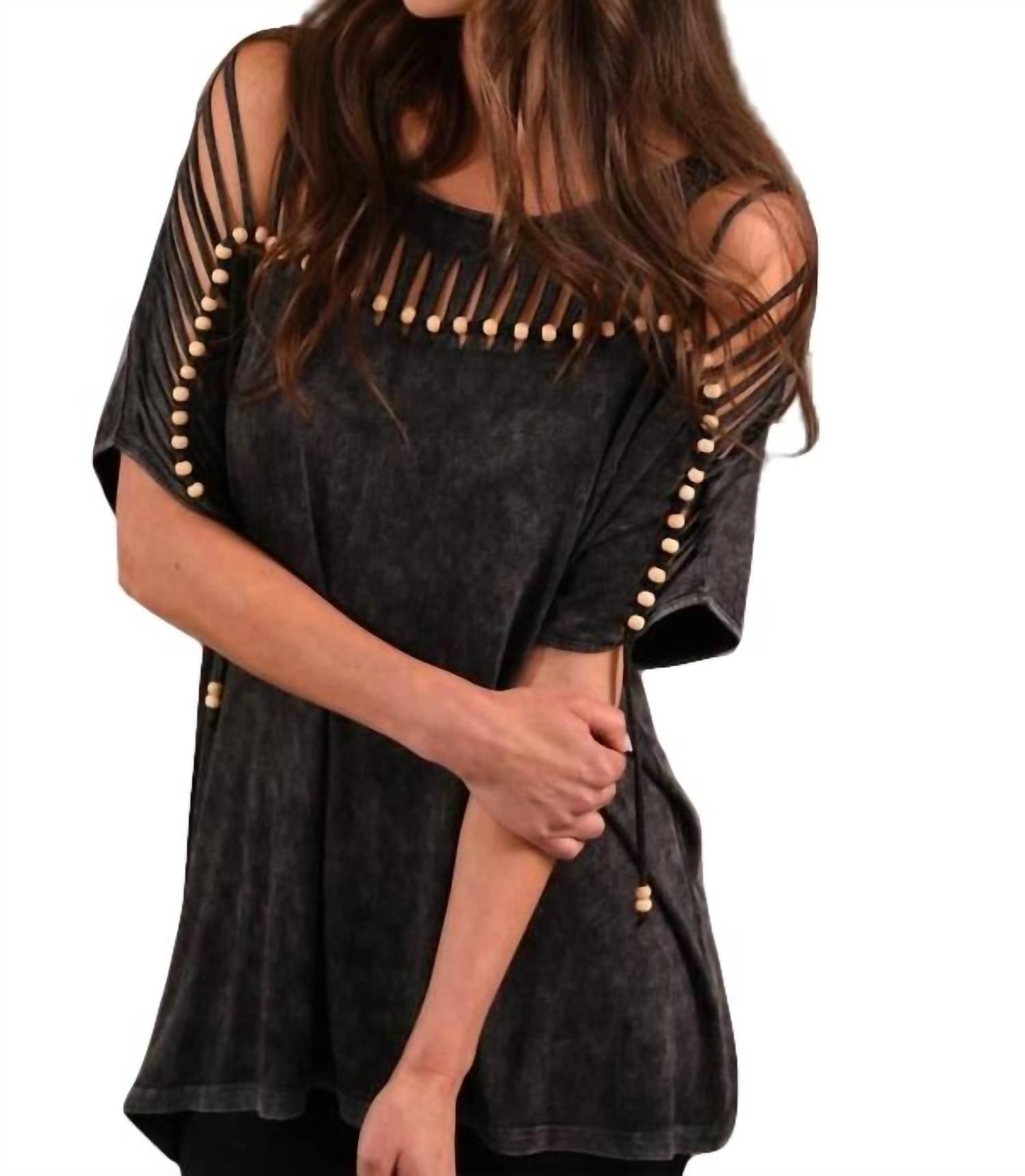 

Туника Stone Wash Cut Out в угольном цвете ANGEL, цвет charcoal