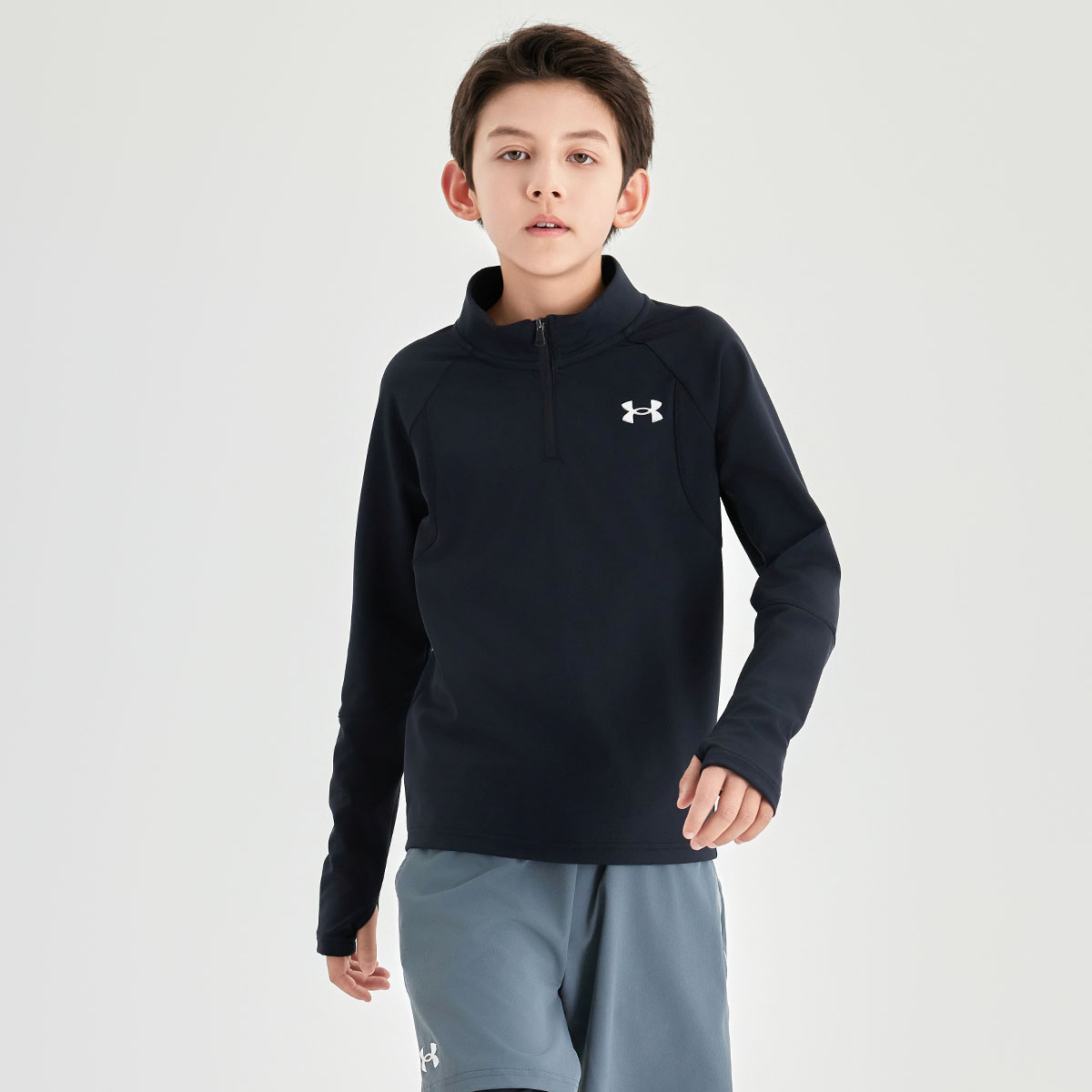 Футболка с длинным рукавом для подростков Under Armour, черный — фото 3