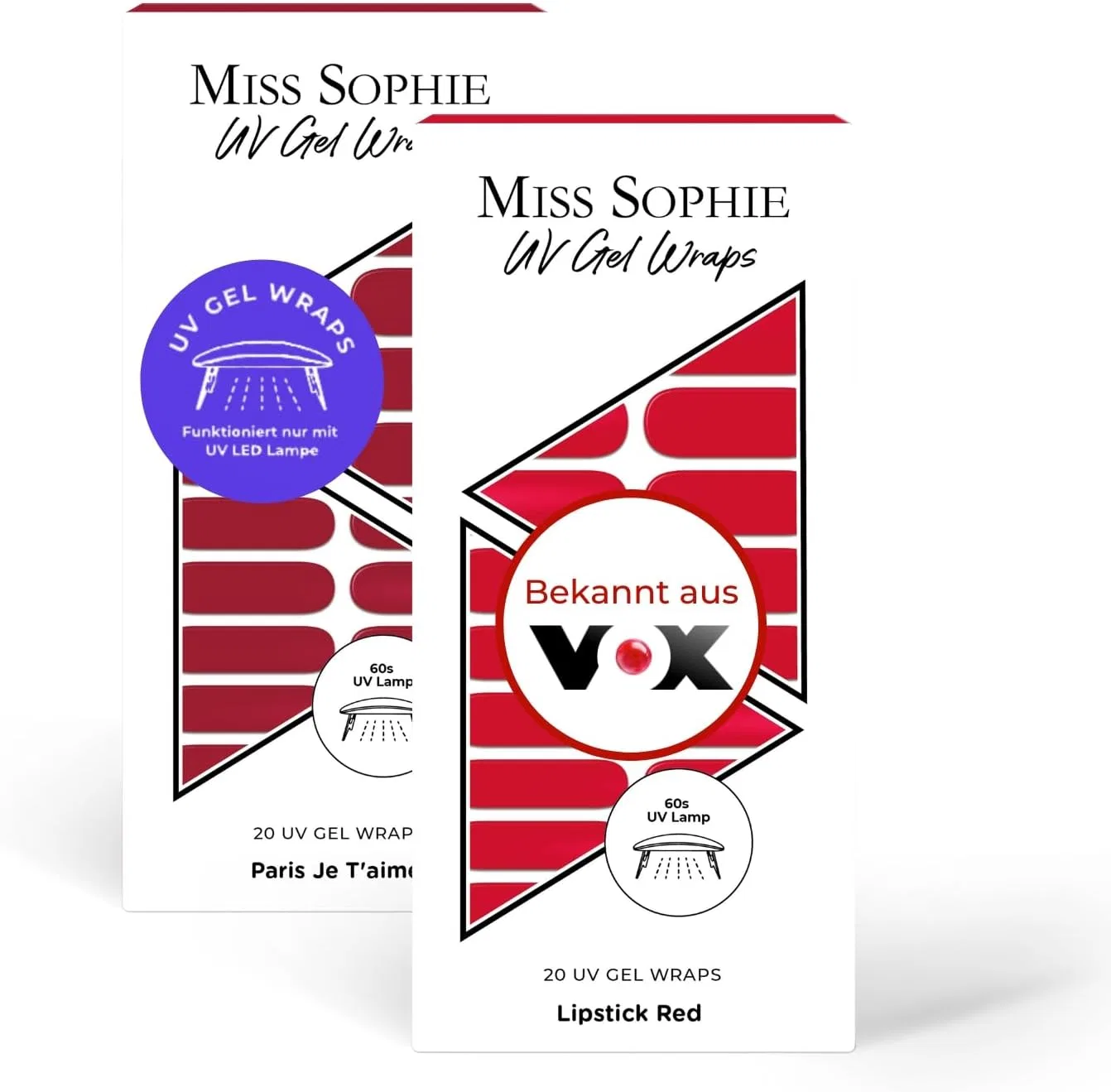 Набор УФ-стикеров для ногтей «Paris Je T'aime UV & Lipstick Red UV» от Miss Sophie Miss Sophie