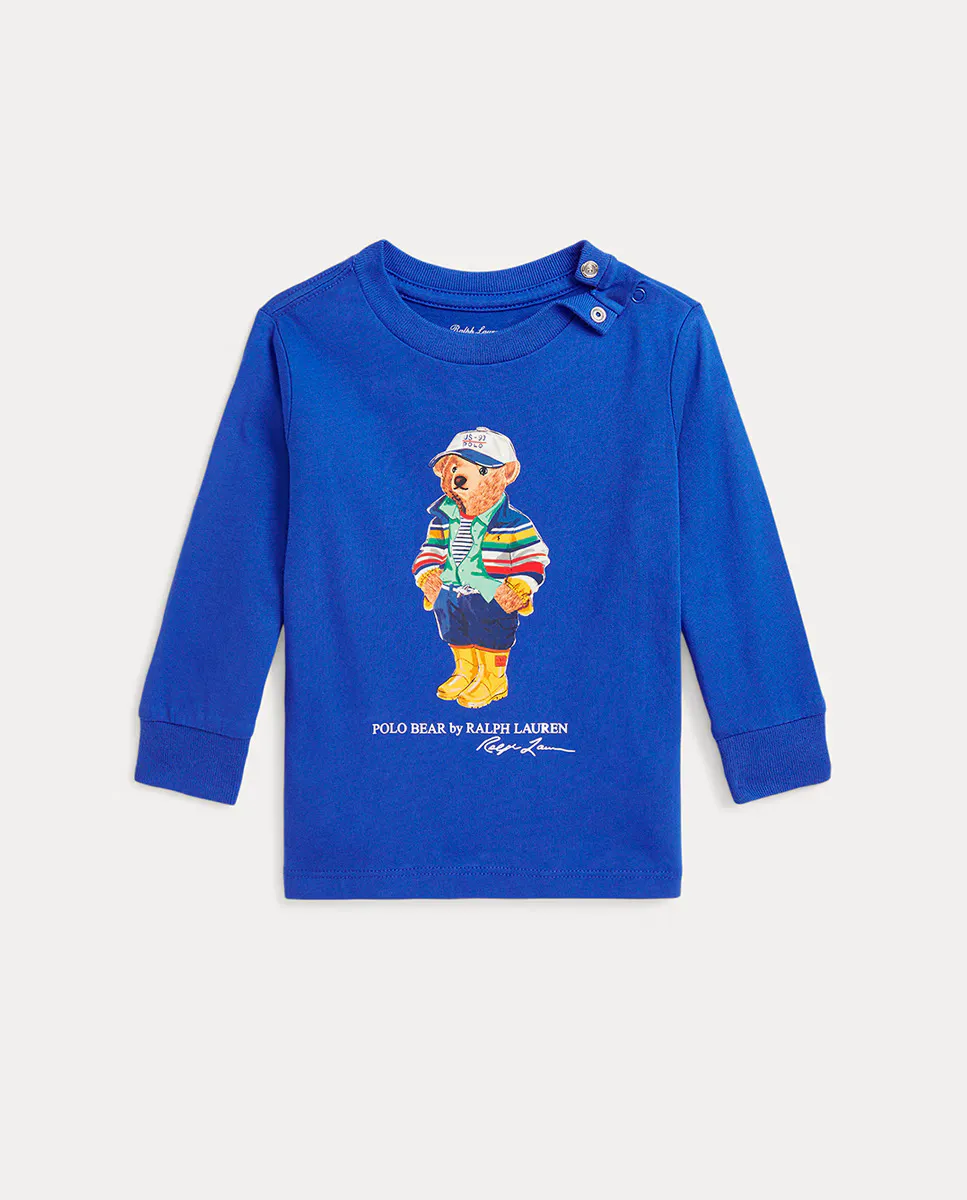 

Футболка с длинным рукавом из хлопка для мальчика Polo Ralph Lauren, синий