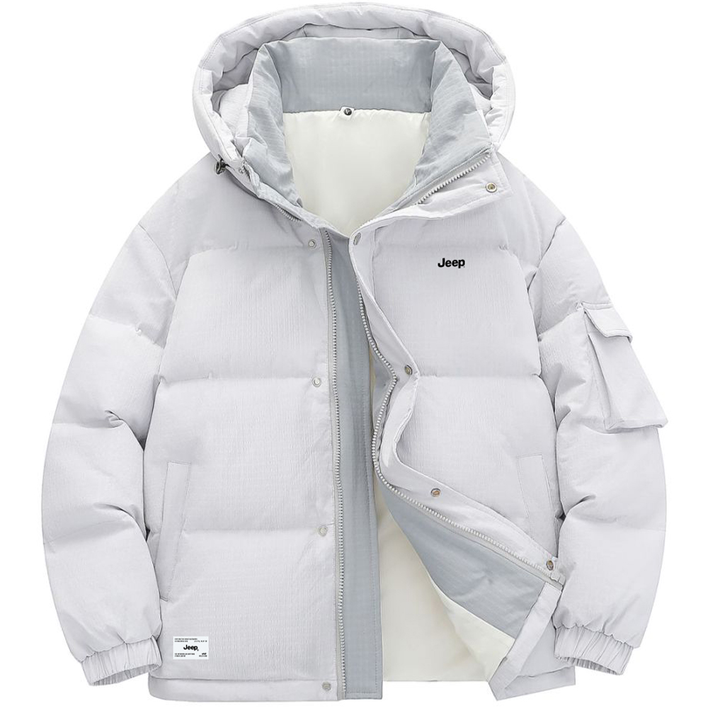 

Пуховик Unisex с капюшоном утепленный Jeep, светло-серый