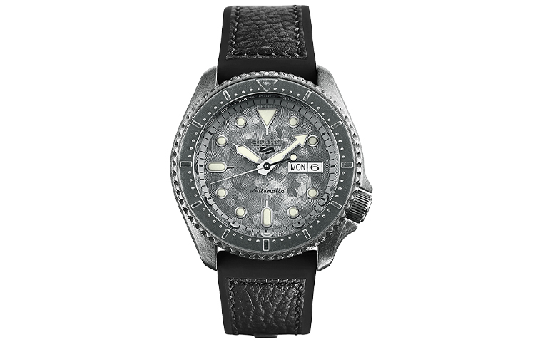 

SEIKO Часы 5 Collection Mechanical Movement Artificial Leather Strap Watch Men's Watch Gray Dial, Gray Dial Black Strap